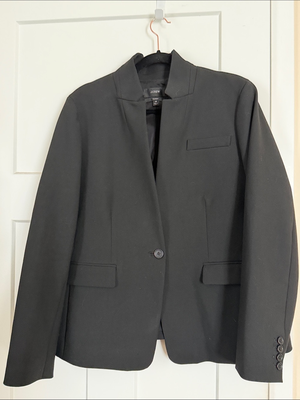 J. Crew Black Women's stand collar One-Button Blazer Regent size 18